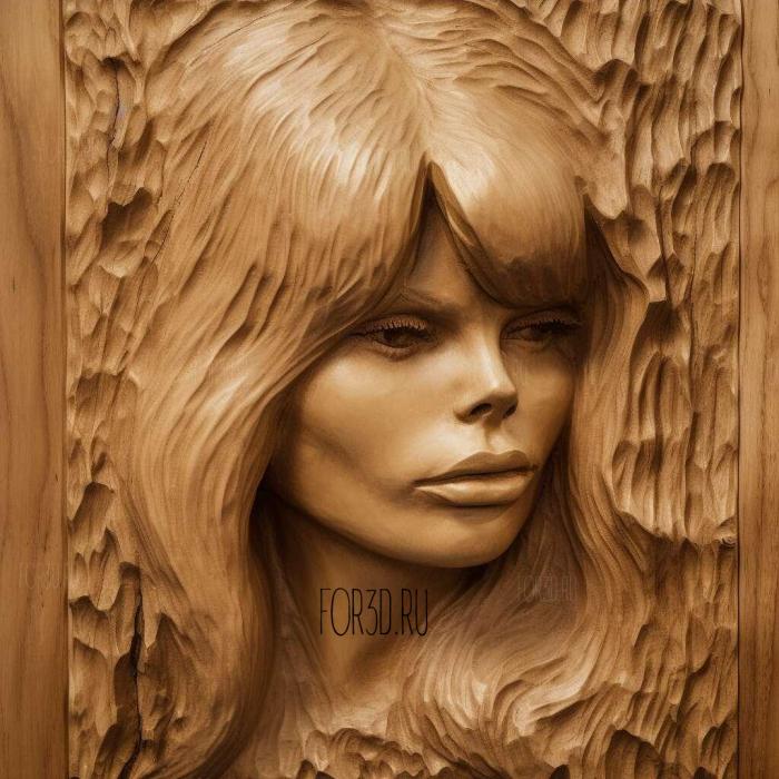 Brigitte Bardot 4 stl model for CNC